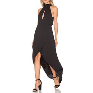 SAYLOR High Low Maxi Dress High Neck Key Hole Sleeveless Formal size L